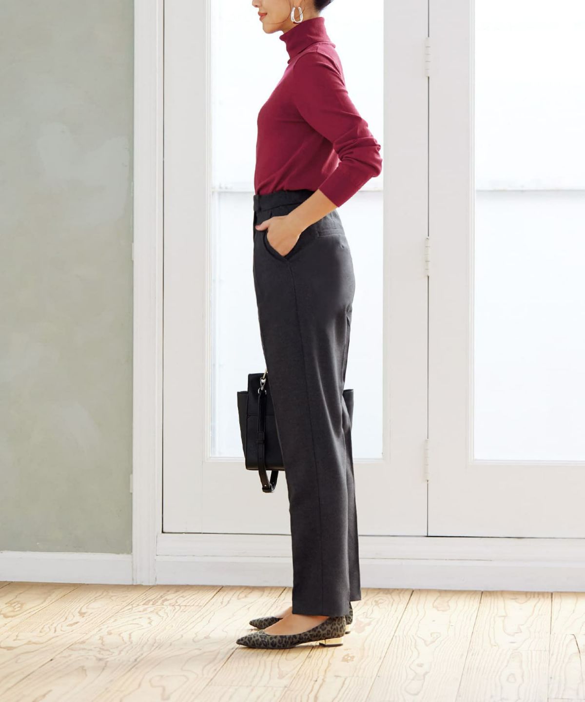 着用イメージ 166cm チャコールグレー　着用サイズ：S