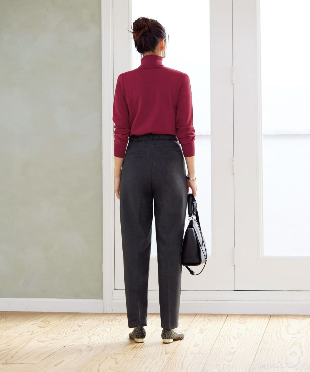 着用イメージ 166cm チャコールグレー　着用サイズ：S