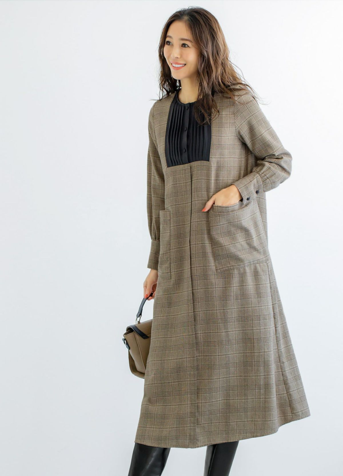 着用イメージ 166cm 着用サイズ 02 ブラウンミックス