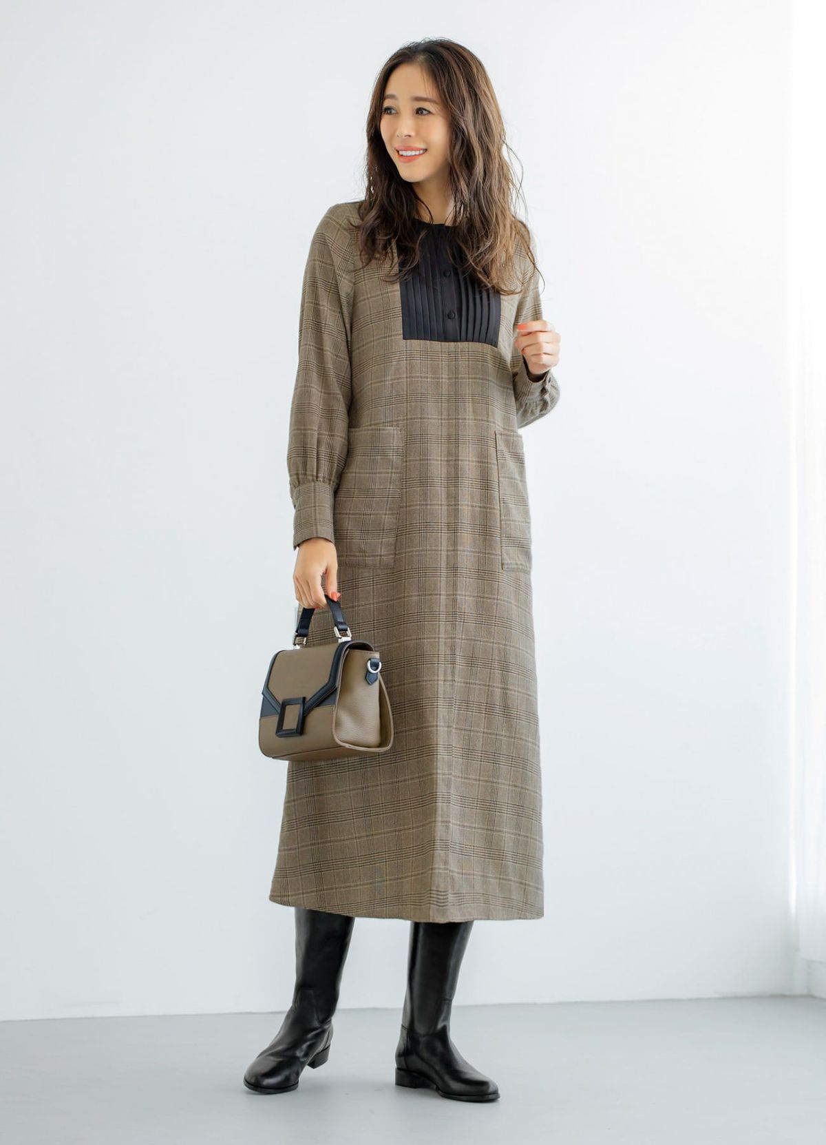 着用イメージ 166cm 着用サイズ 02 ブラウンミックス
