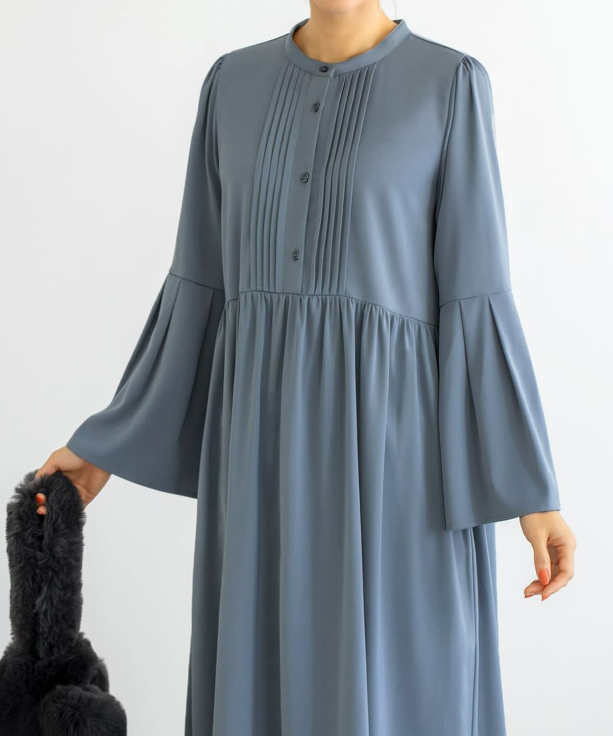 着用イメージ 166cm スモーキーブルー 02サイズ