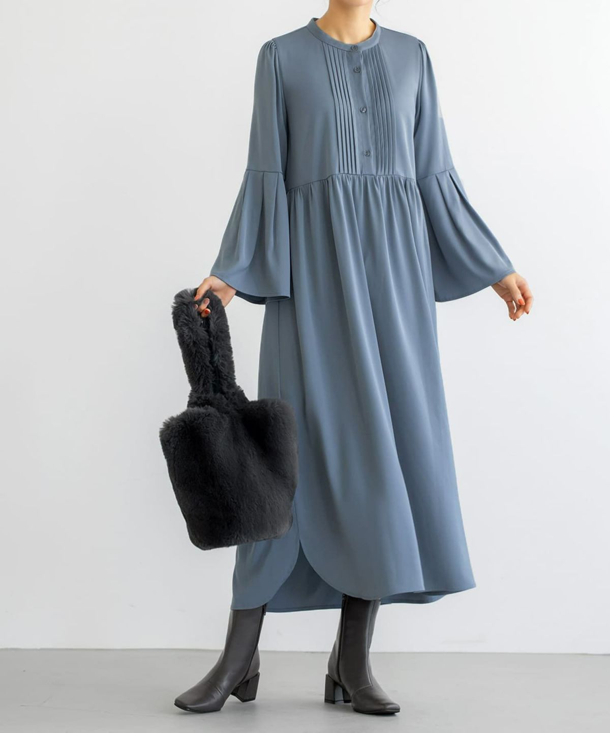 着用イメージ 166cm スモーキーブルー 02サイズ 