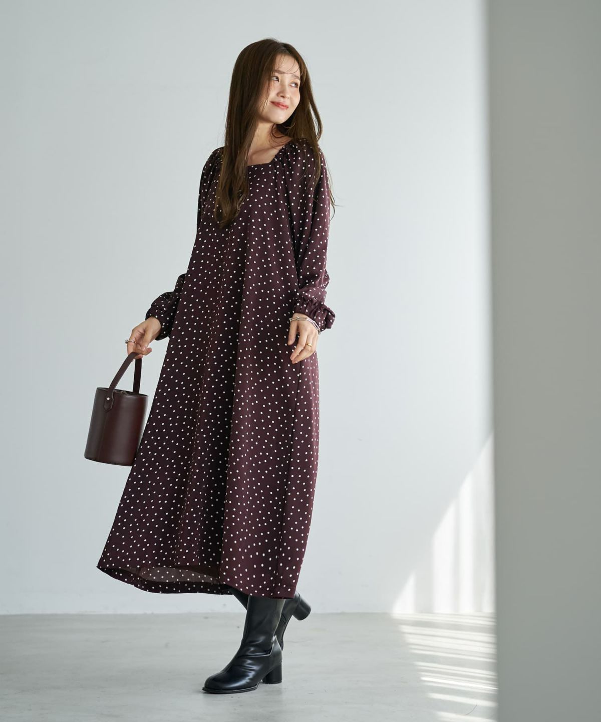 着用イメージ 166cm ワインブラウン 02サイズ