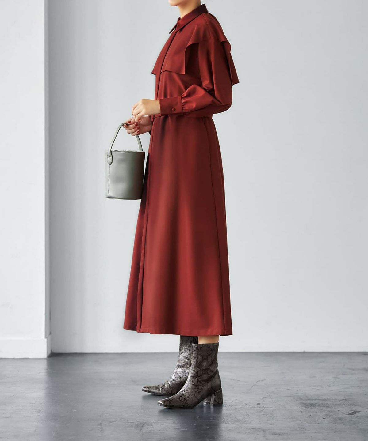 着用イメージ 166cm バーガンディ 02サイズ