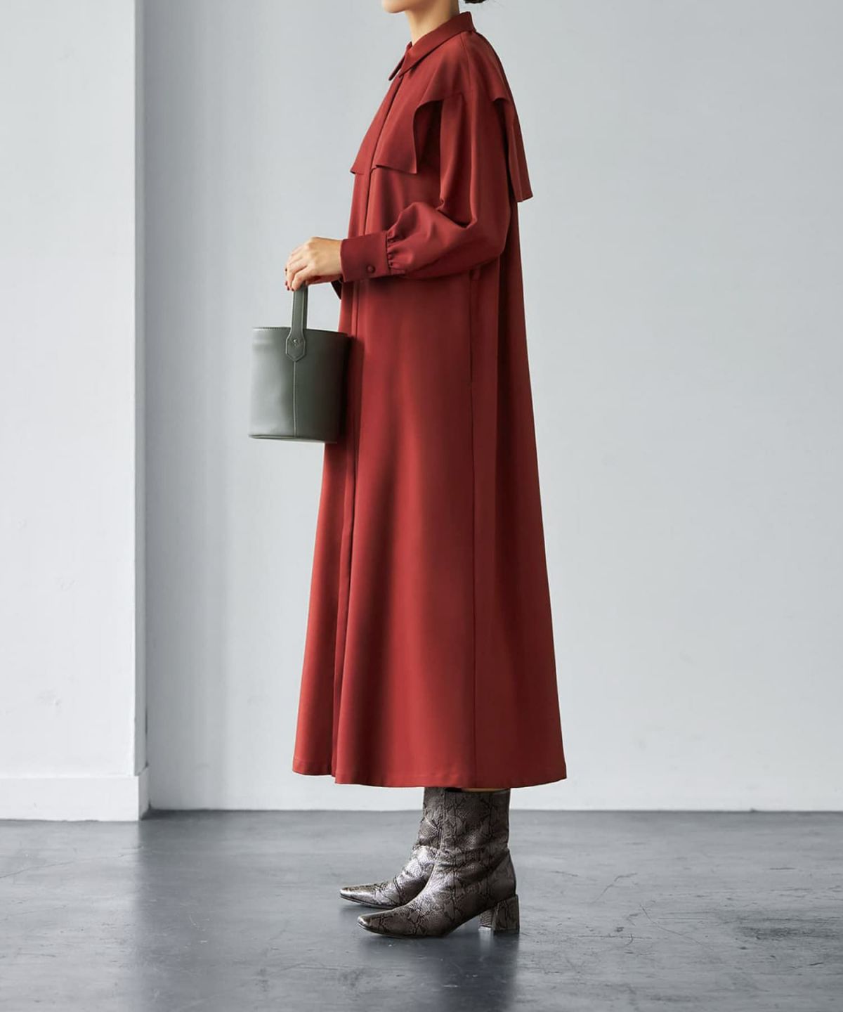 着用イメージ 166cm バーガンディ 02サイズ