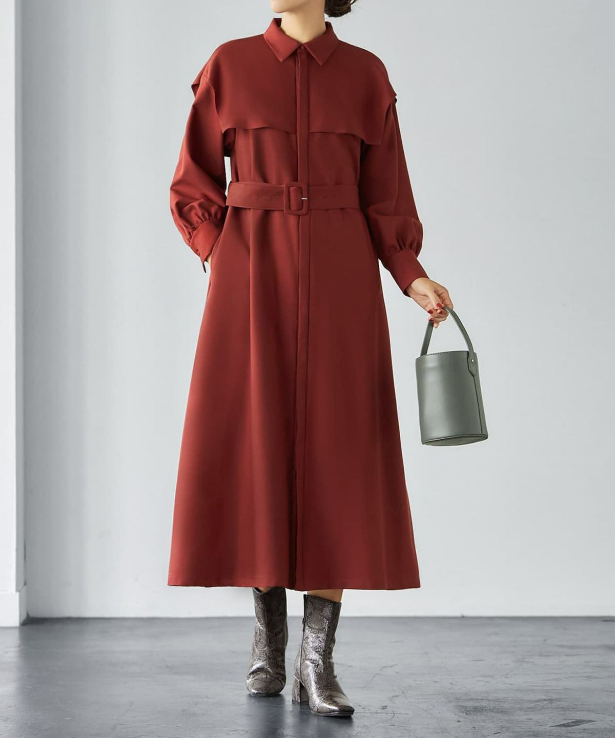 着用イメージ 166cm バーガンディ 02サイズ