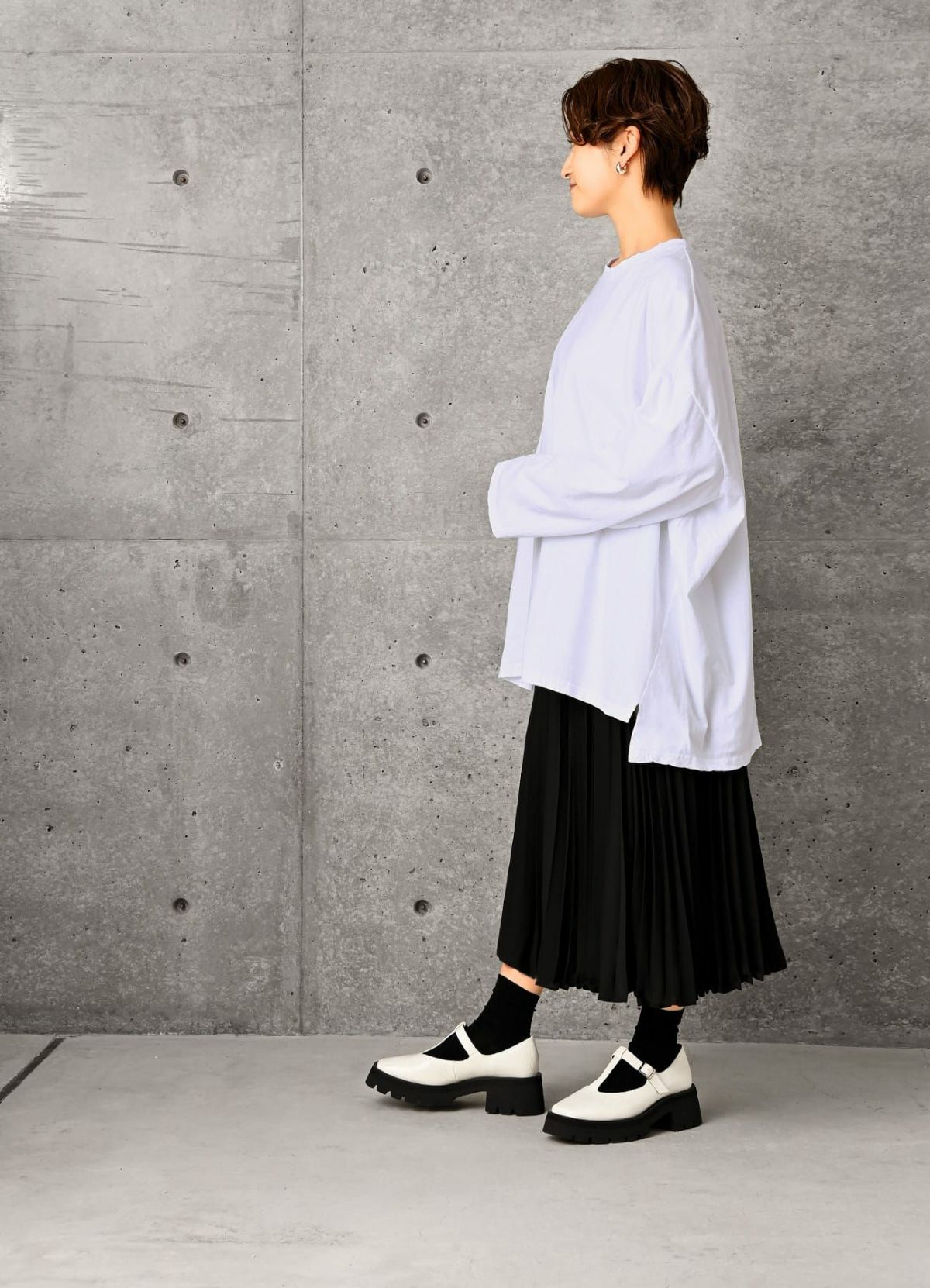 着用イメージ 158cm アイボリー