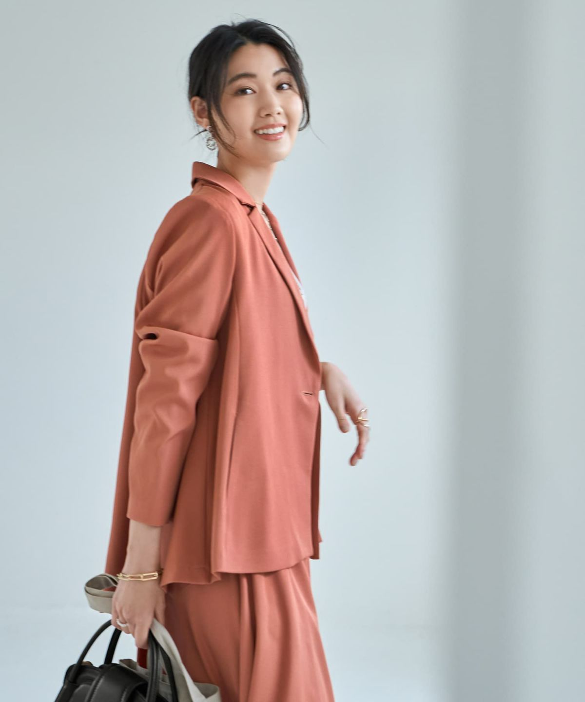 着用イメージ 167cm ダークピーチ