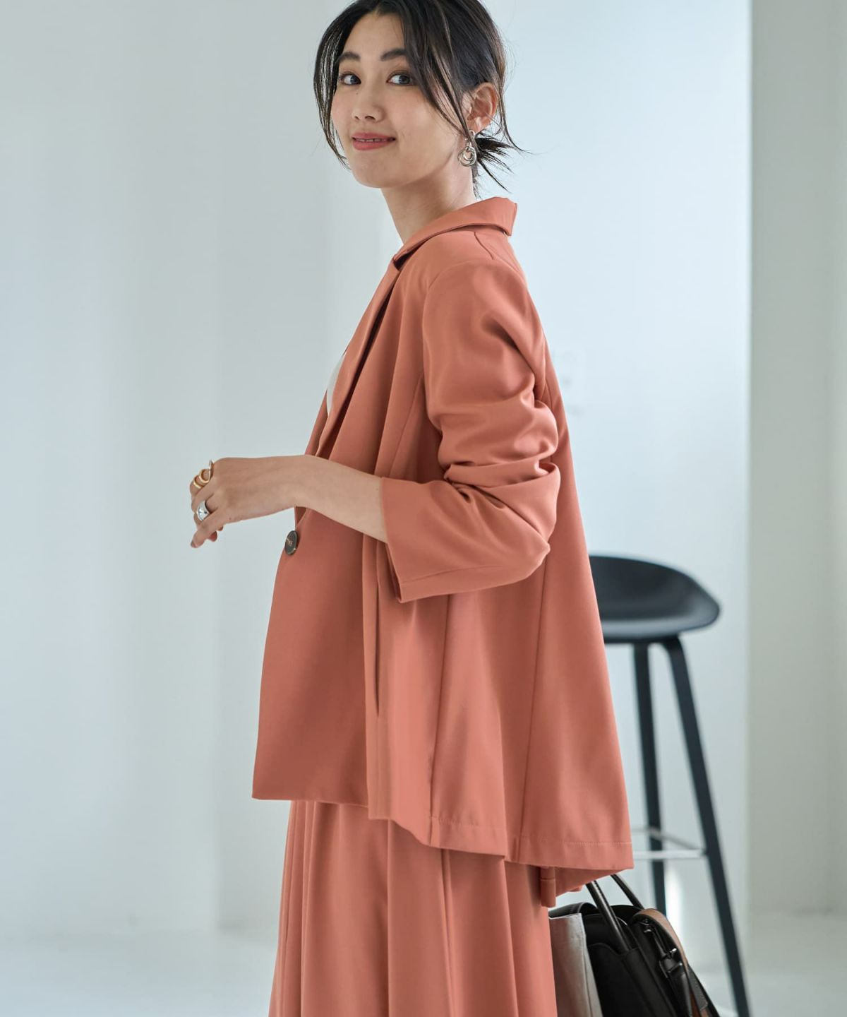 着用イメージ 167cm ダークピーチ