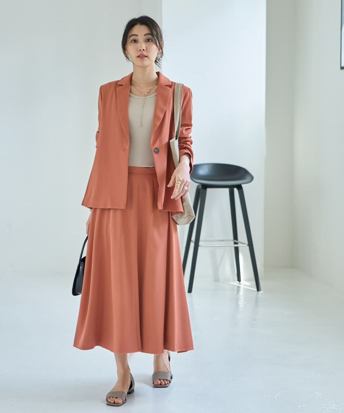 着用イメージ 167cm ダークピーチ