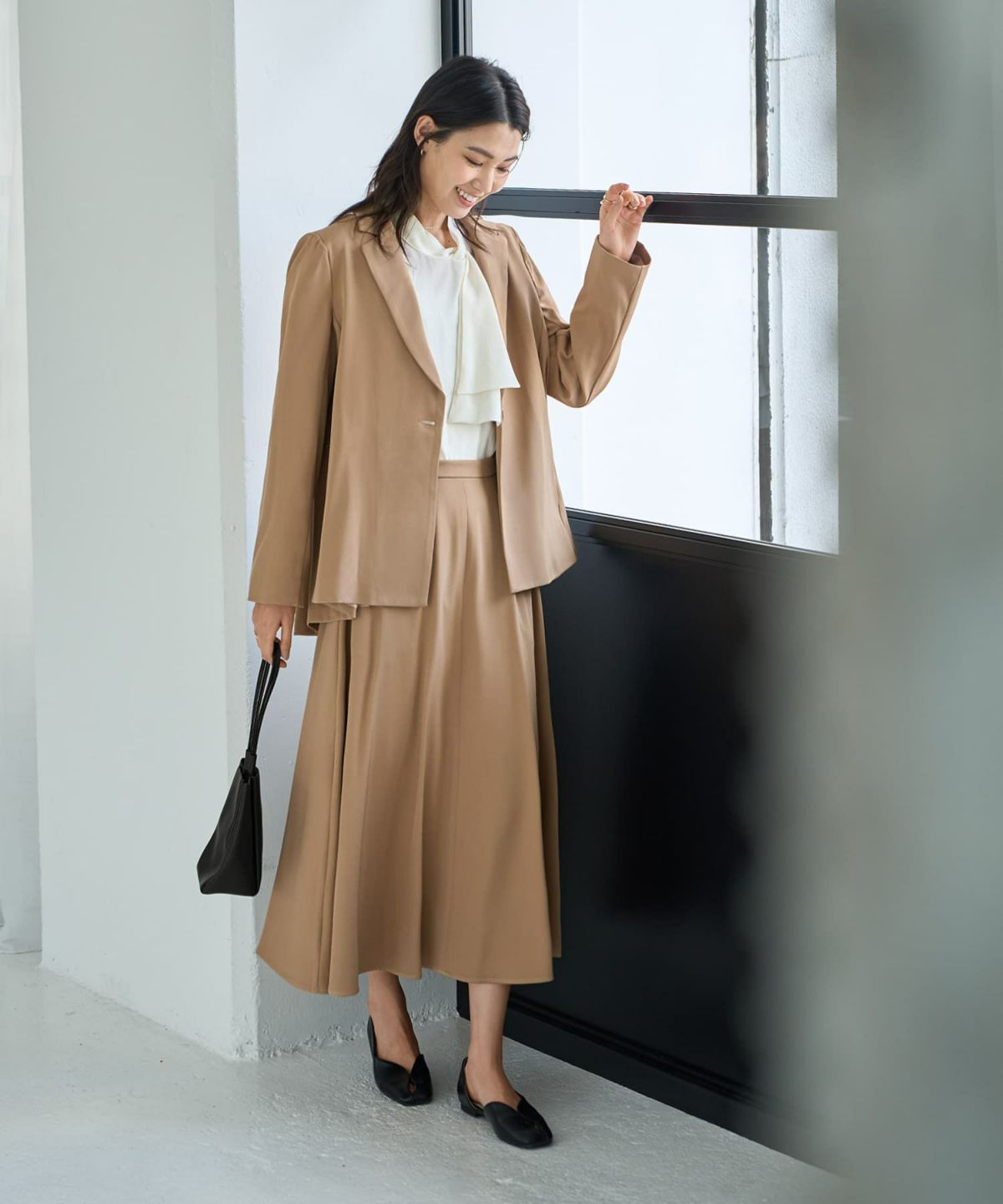 着用イメージ 165cm ベージュ