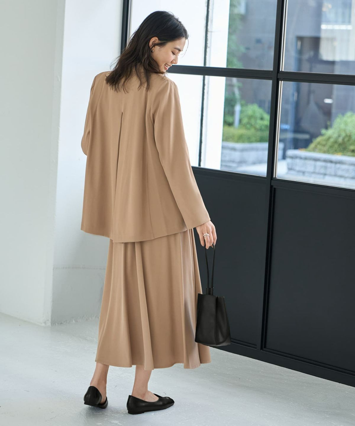 着用イメージ 167cm ベージュ