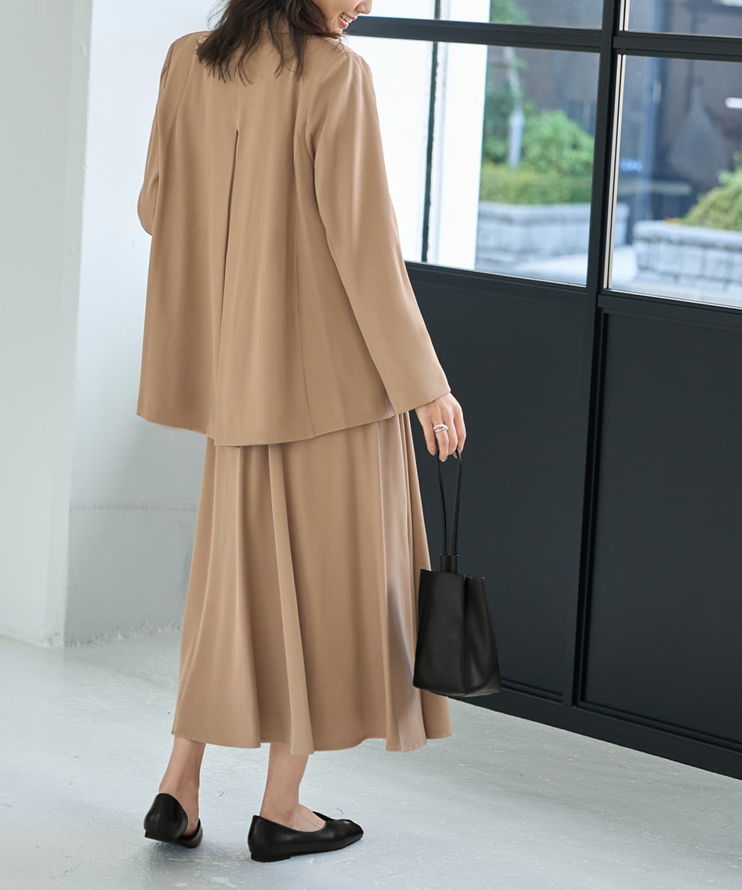 着用イメージ 167cm ベージュ