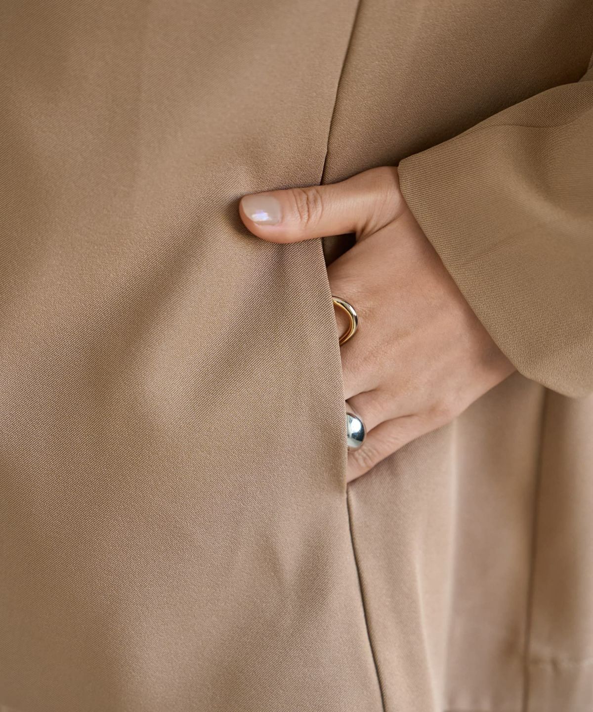 着用イメージ 167cm ベージュ