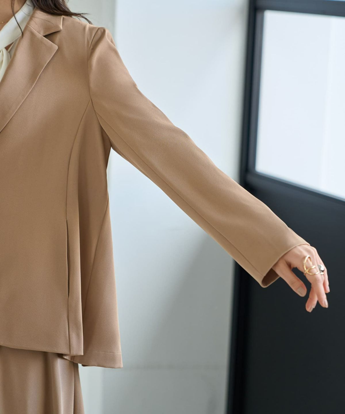 着用イメージ 167cm ベージュ