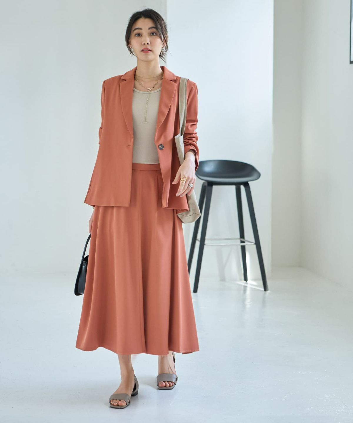 着用イメージ 167cm Sサイズ  ダークピーチ