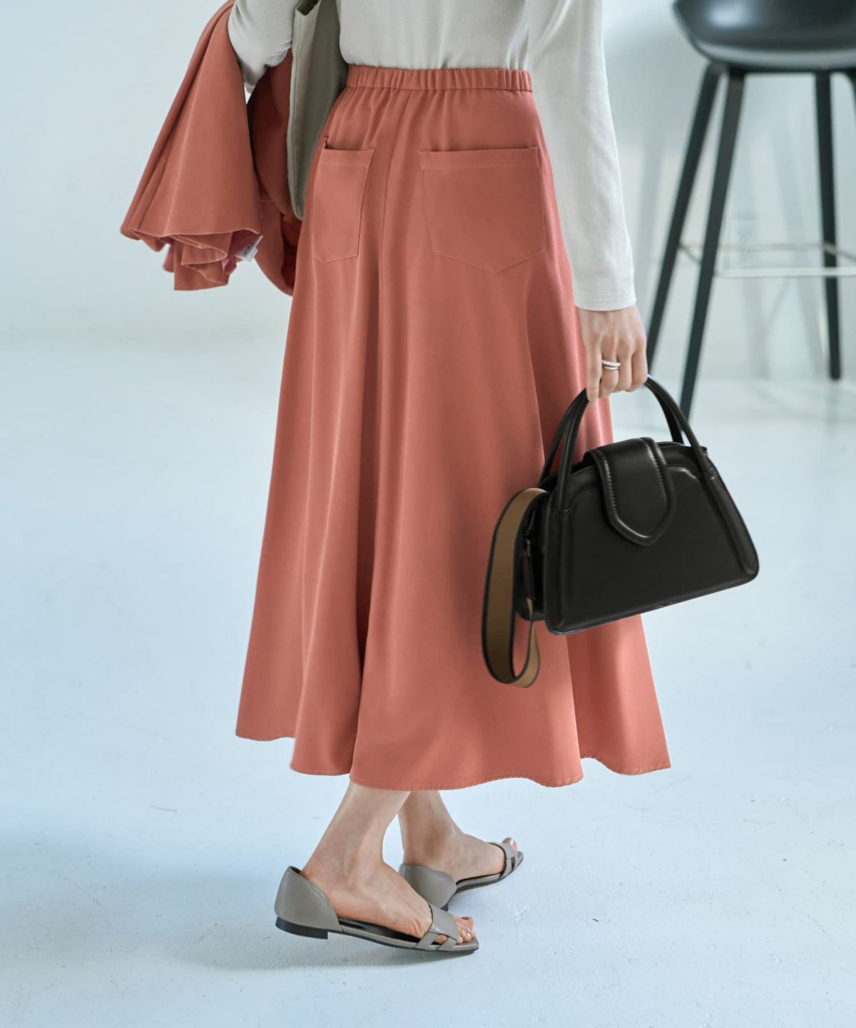 着用イメージ 167cm Sサイズ 82cm丈  ダークピーチ