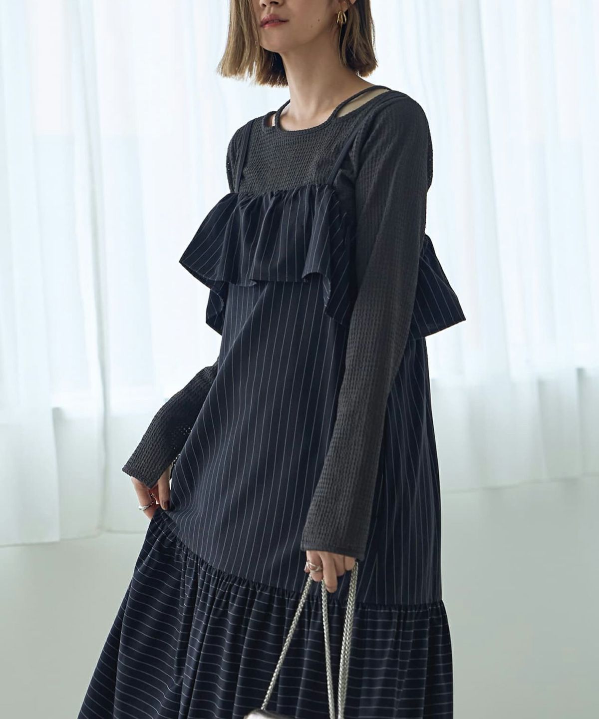 着用イメージ 166cm 着用サイズ 02 ネイビー