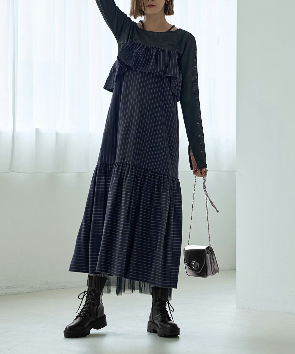 着用イメージ 166cm 着用サイズ 02 ネイビー