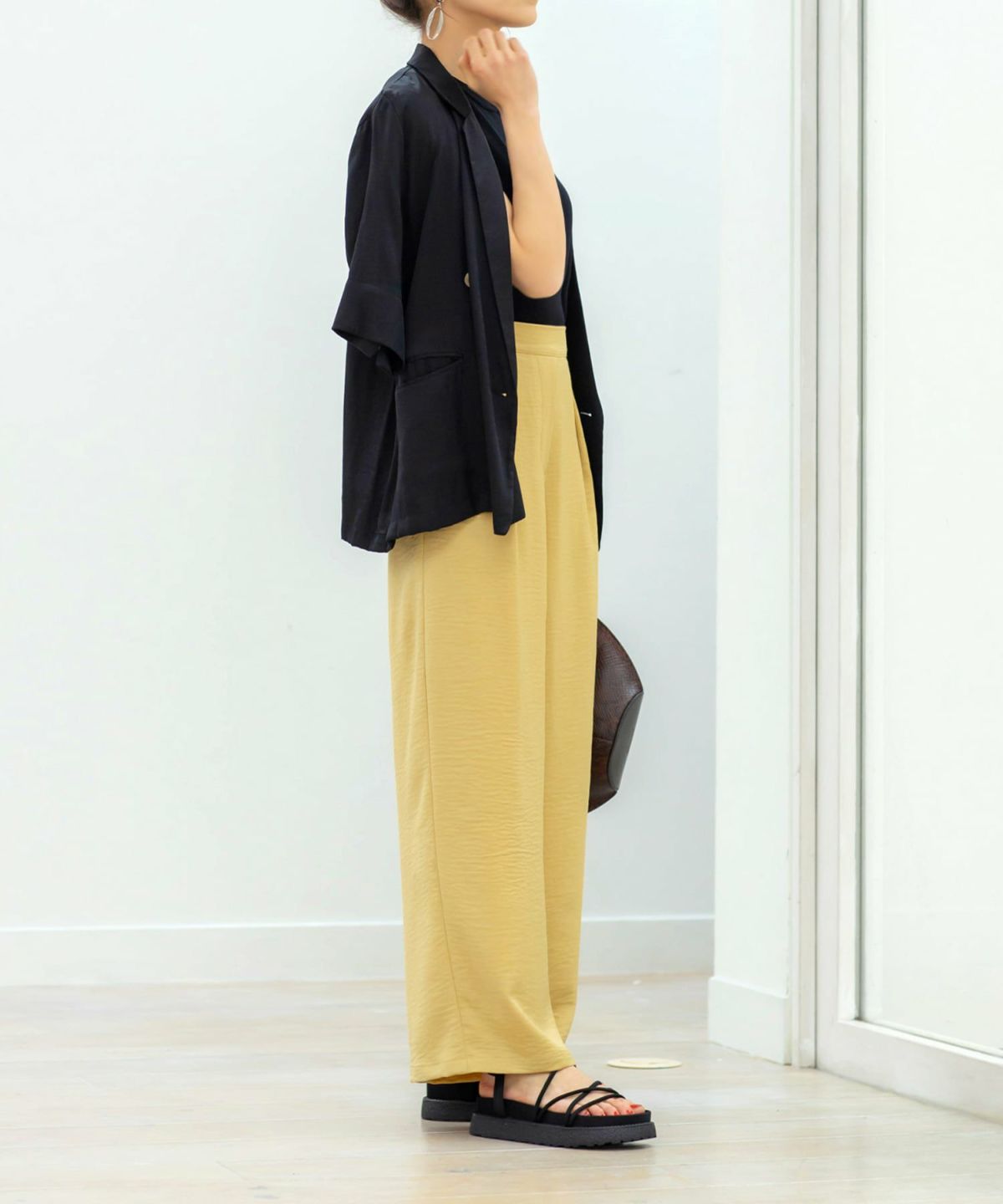 着用イメージ 164cm 02サイズ クリーミーイエロー