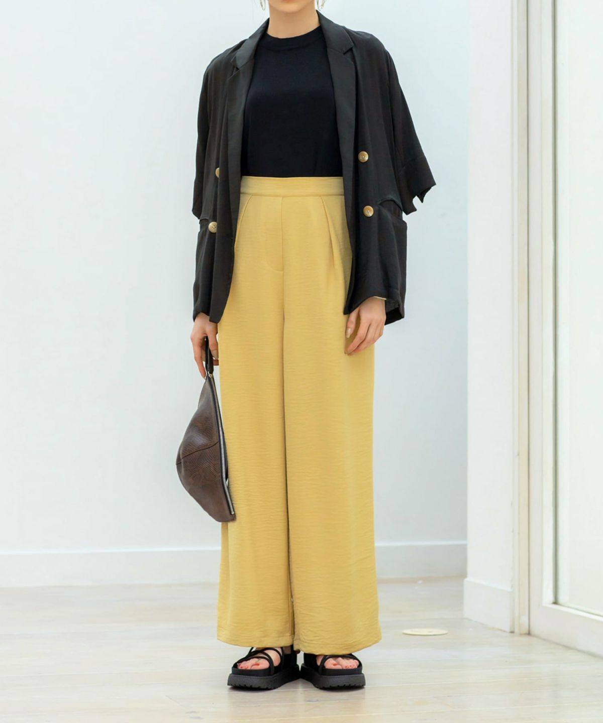 着用イメージ 164cm 02サイズ クリーミーイエロー