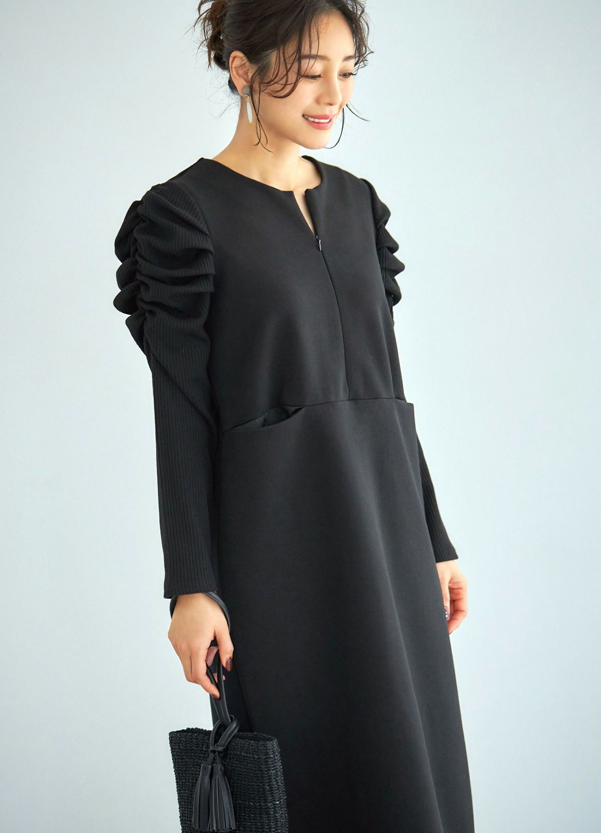 着用イメージ 166cm 着用サイズ 02 ブラック