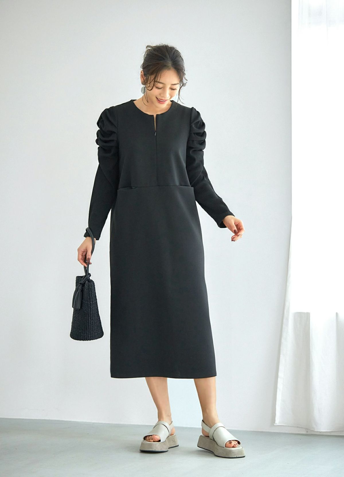 着用イメージ 166cm 着用サイズ 02 ブラック