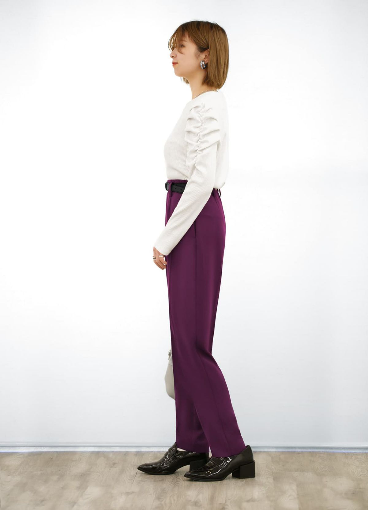 着用イメージ 157cm 着用サイズ S パープル