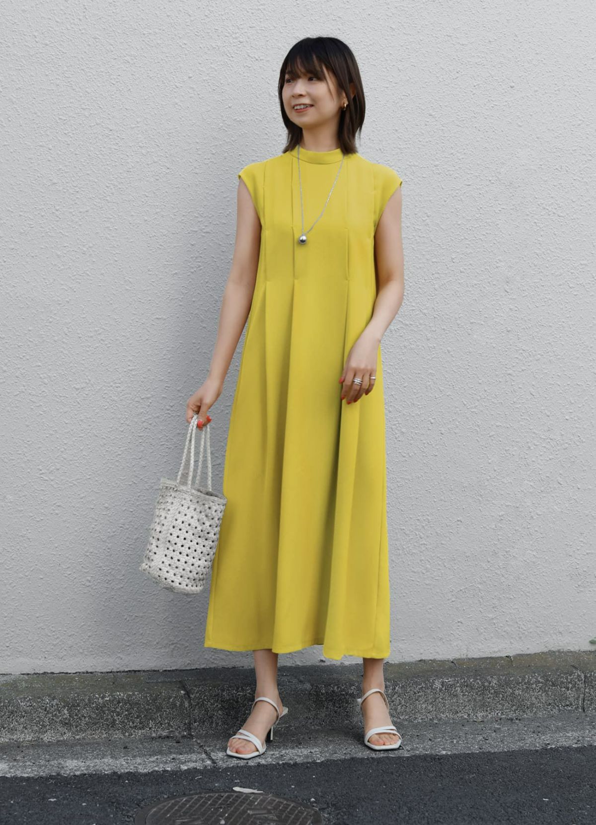 着用イメージ 157cm 着用サイズ 01 マスタードイエロー