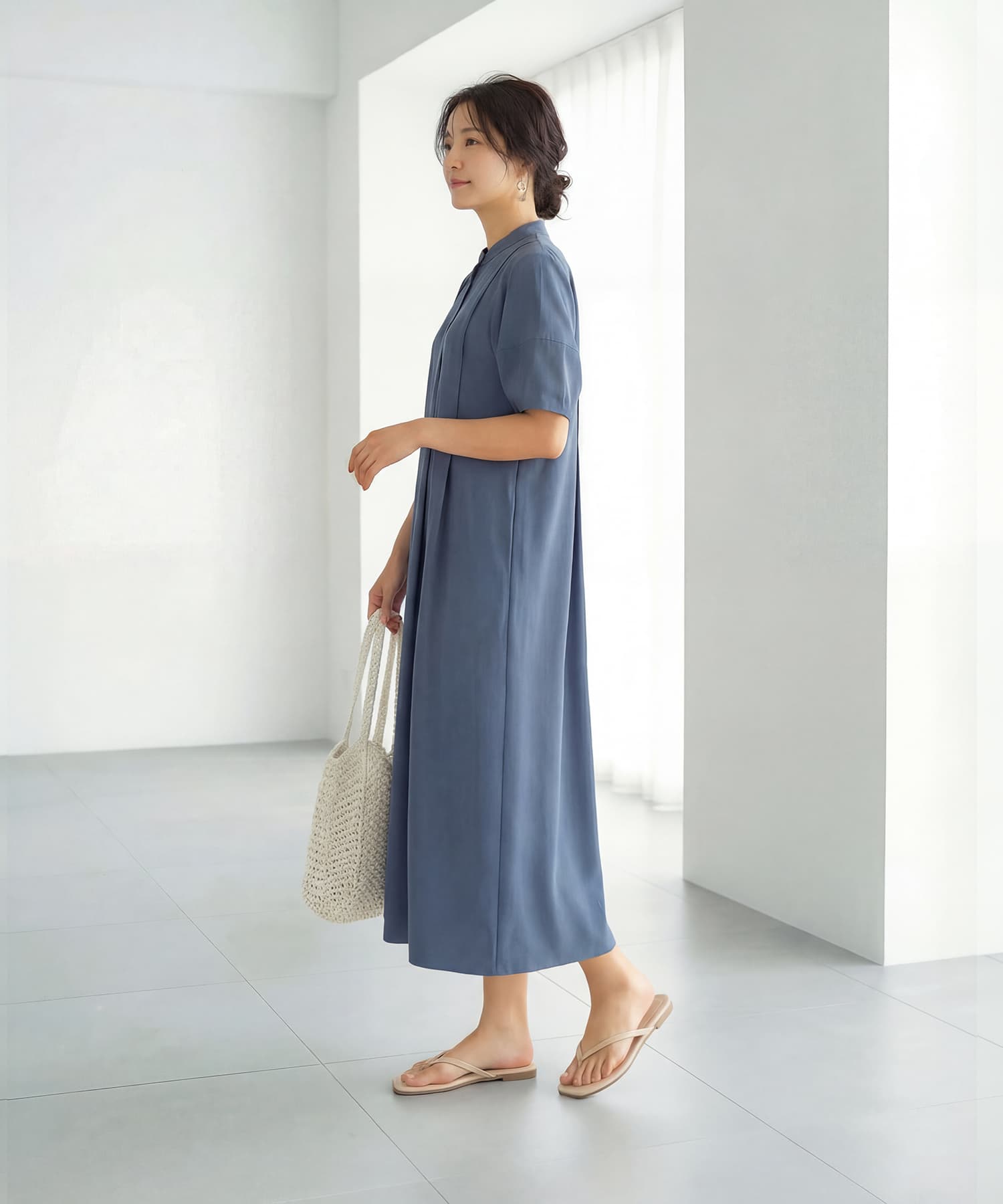 着用イメージ 157cm 着用サイズ 01 ブルー