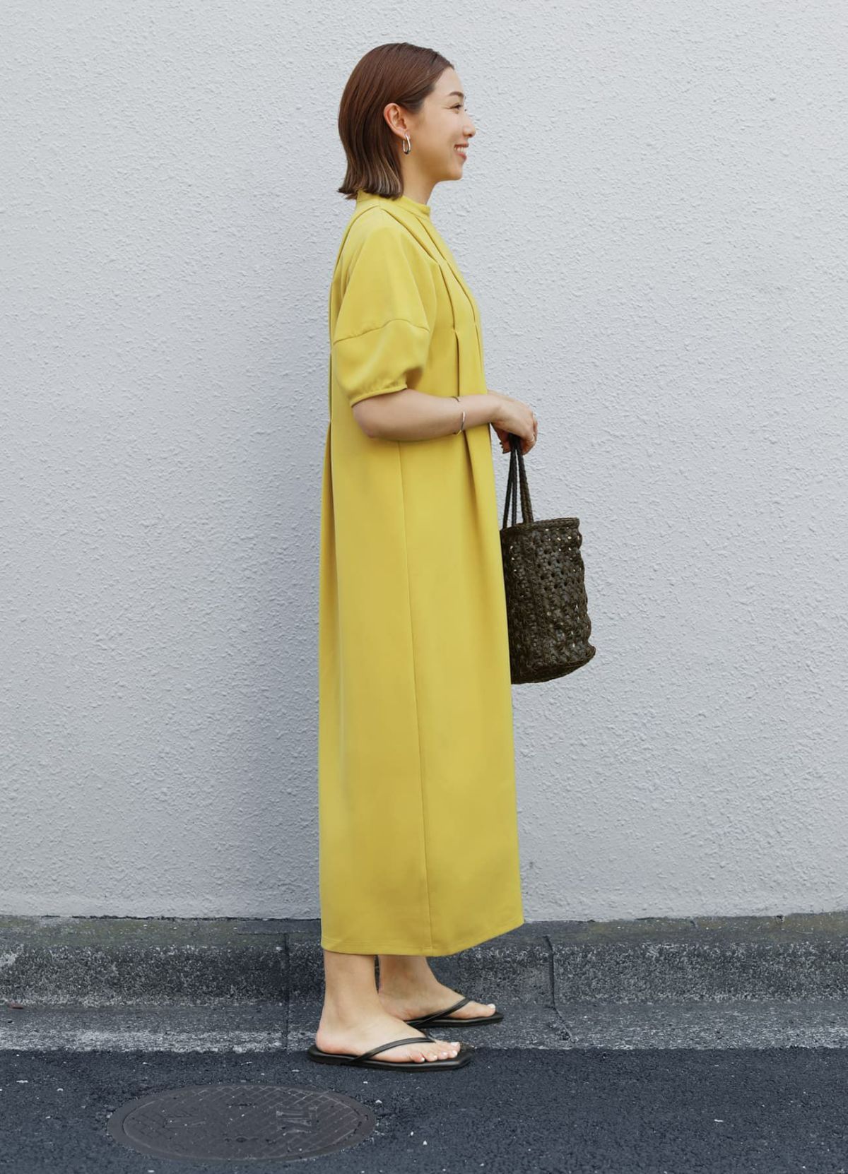 着用イメージ 157cm 着用サイズ 01 マスタードイエロー