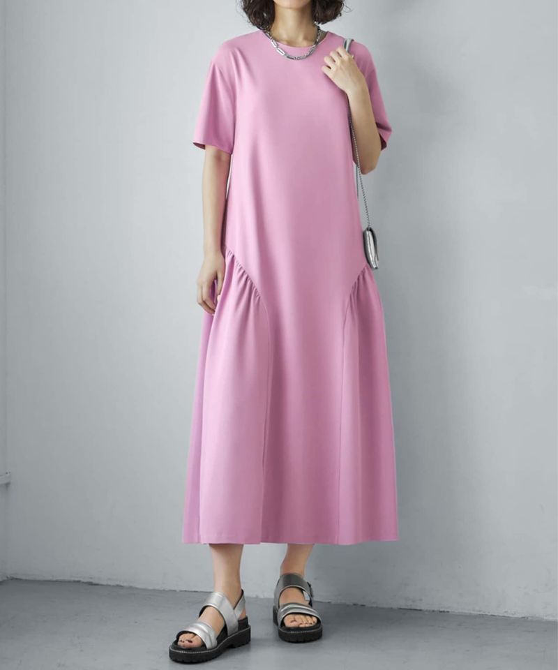 ★極美品★arisana160cm卒業入学用ワンピースクリーピング済み OUTLET】両サイドラウンドギャザーロングワンピース