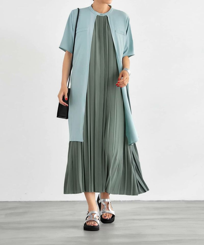 エラディエ　アイボリー プリーツ パーティードレス ERADIE ワンピース Bowtie pleated dress ボウタイプリーツ