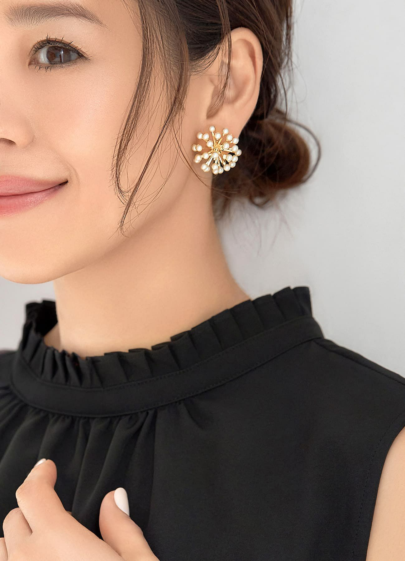 つぶつぶパールのお花イヤリング 予約 おしゃれな大人レディースファッション通販style Deli