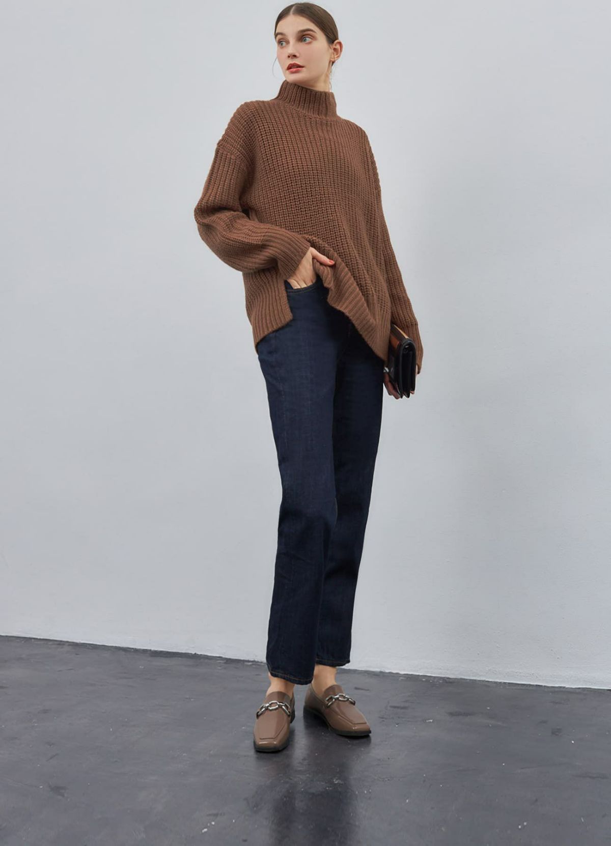 着用イメージ 173cm モカベージュ