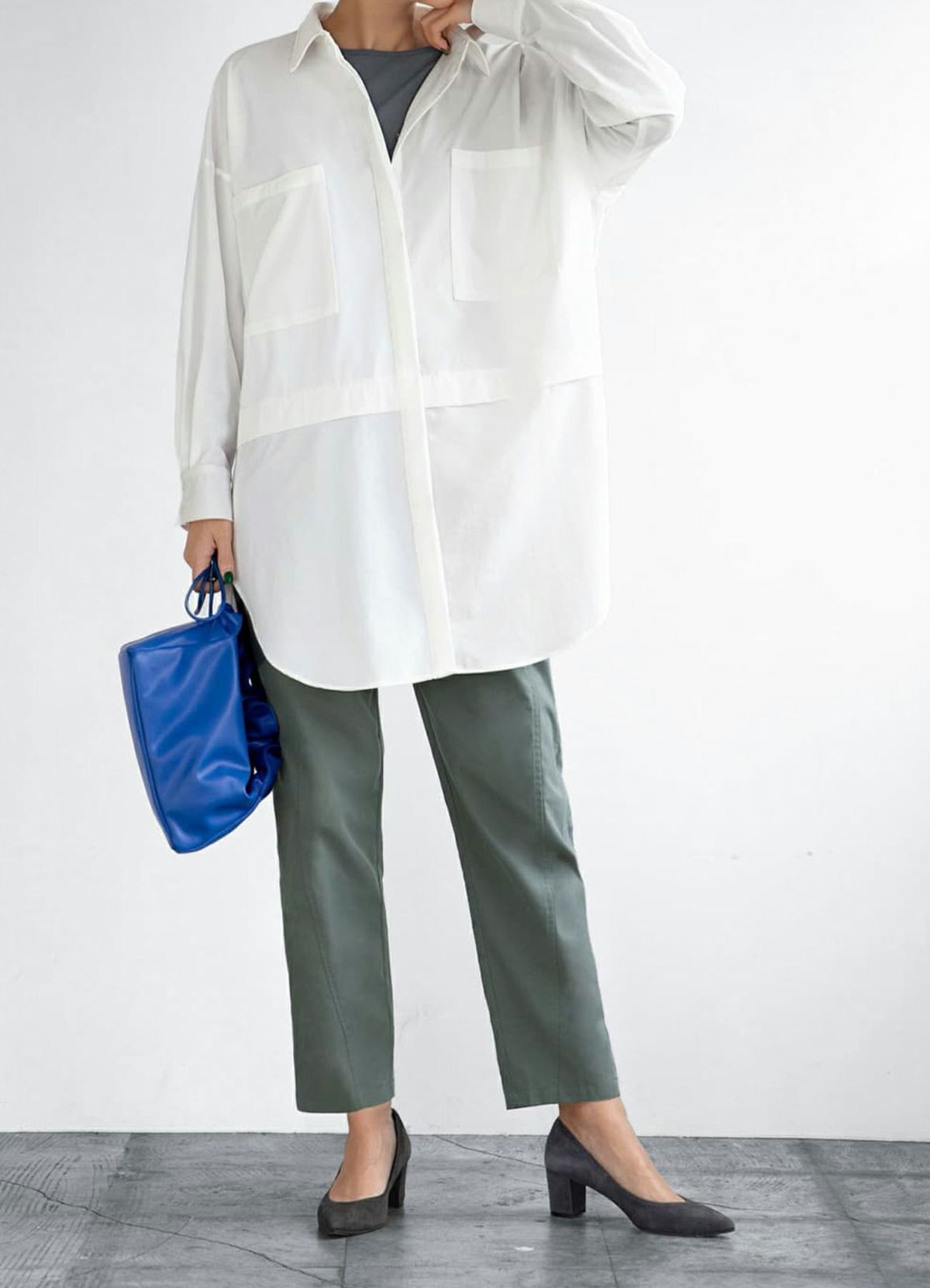 着用イメージ 157cm 着用サイズ S 　カーキ