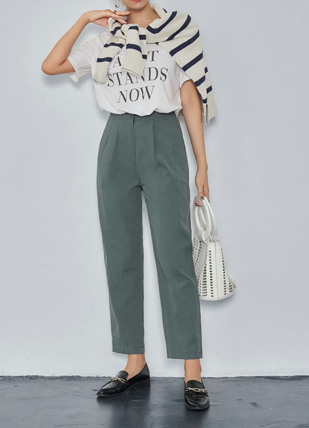 着用イメージ 157cm 着用サイズ S 　カーキ