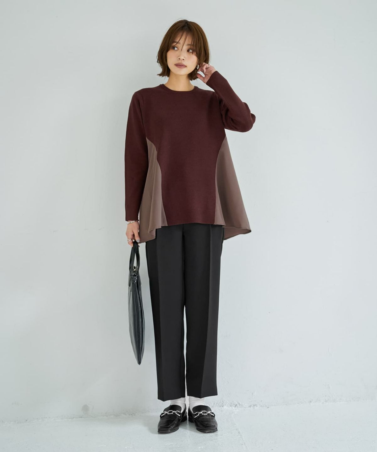 着用イメージ 167cm ダークブラウン