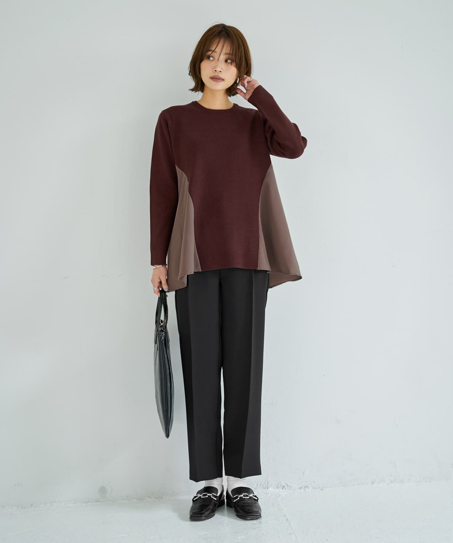 着用イメージ 167cm ダークブラウン
