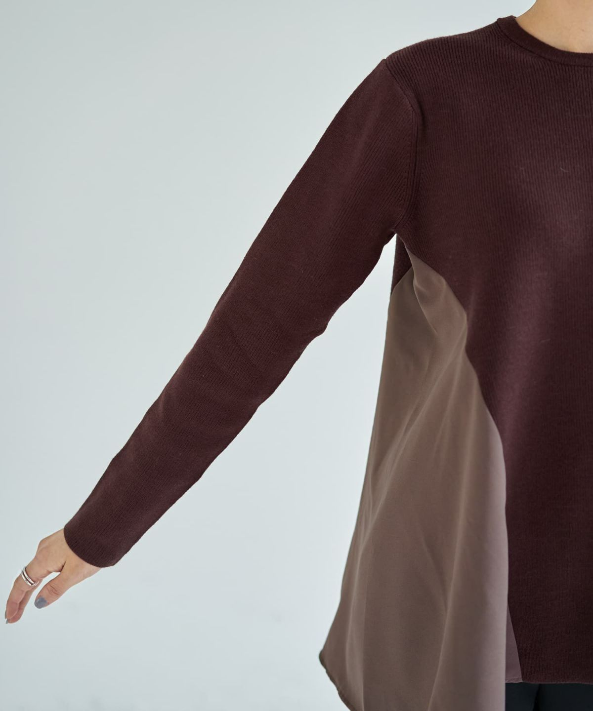 着用イメージ 167cm ダークブラウン