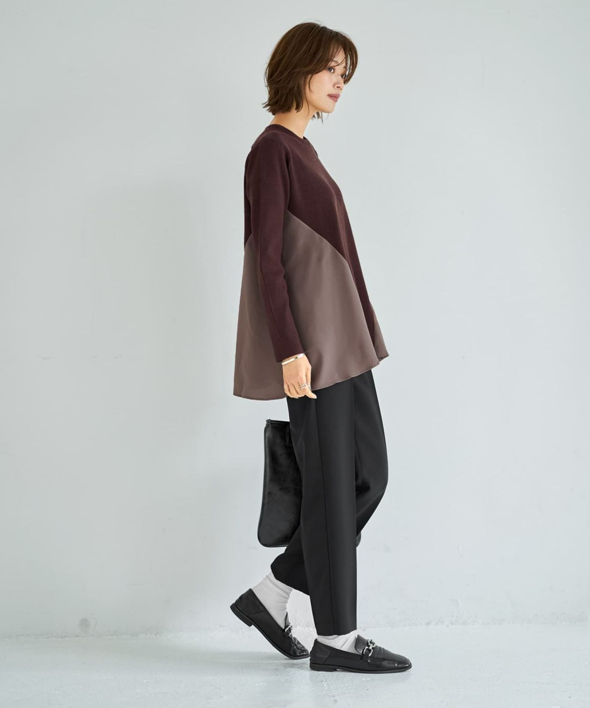 着用イメージ 167cm ダークブラウン