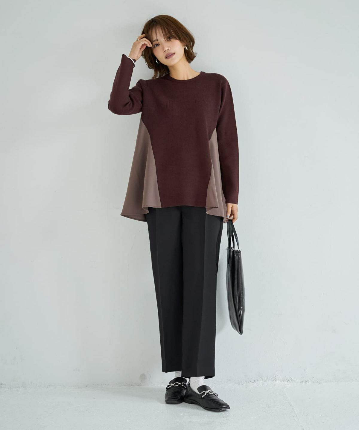 着用イメージ 167cm ダークブラウン