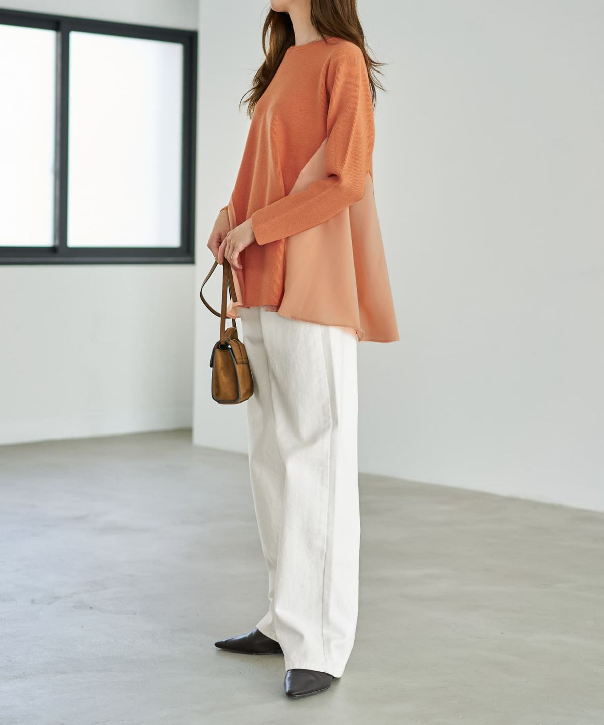 着用イメージ 167cm ソフトオレンジ