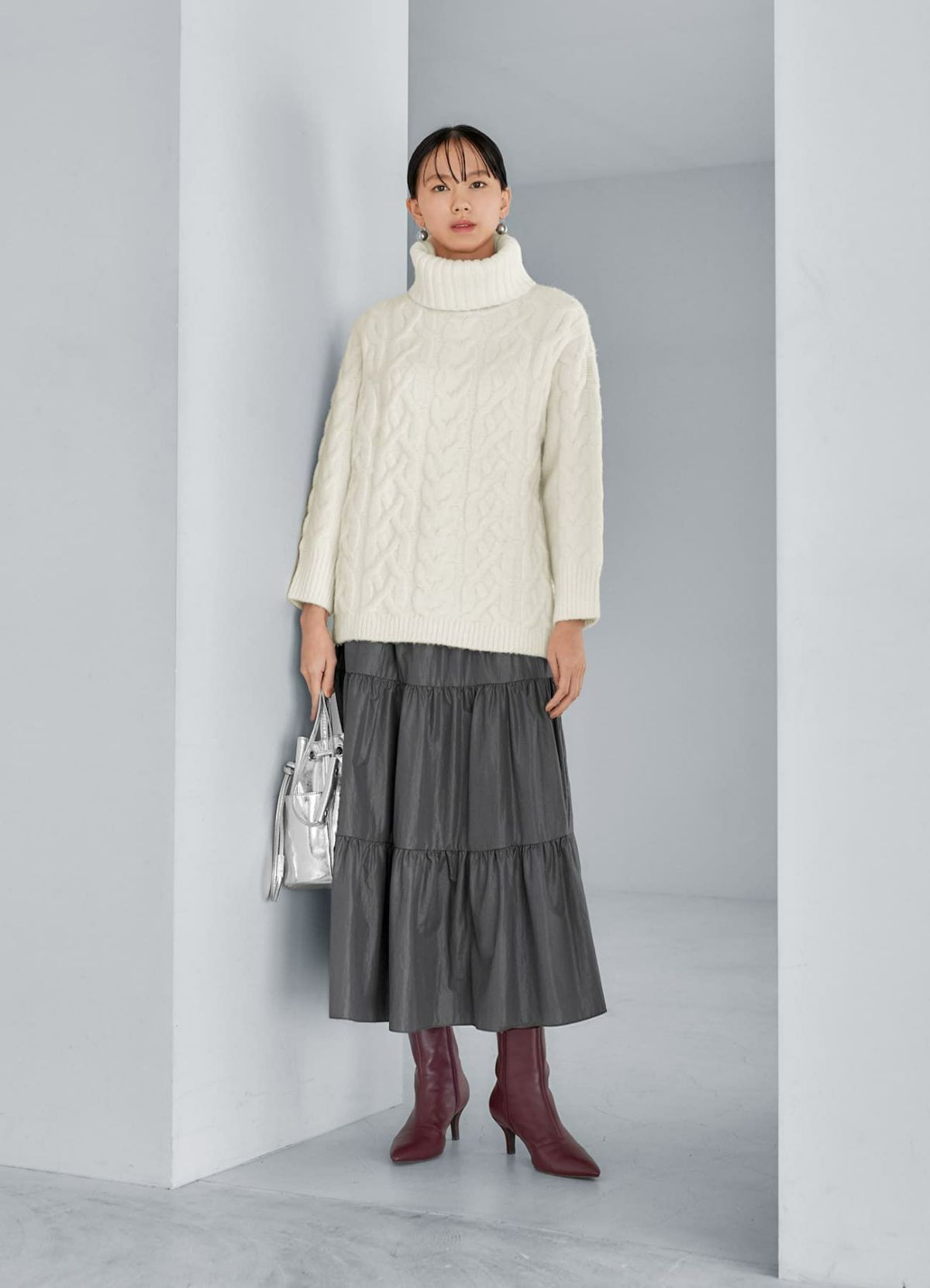 着用イメージ 168cm アイボリー