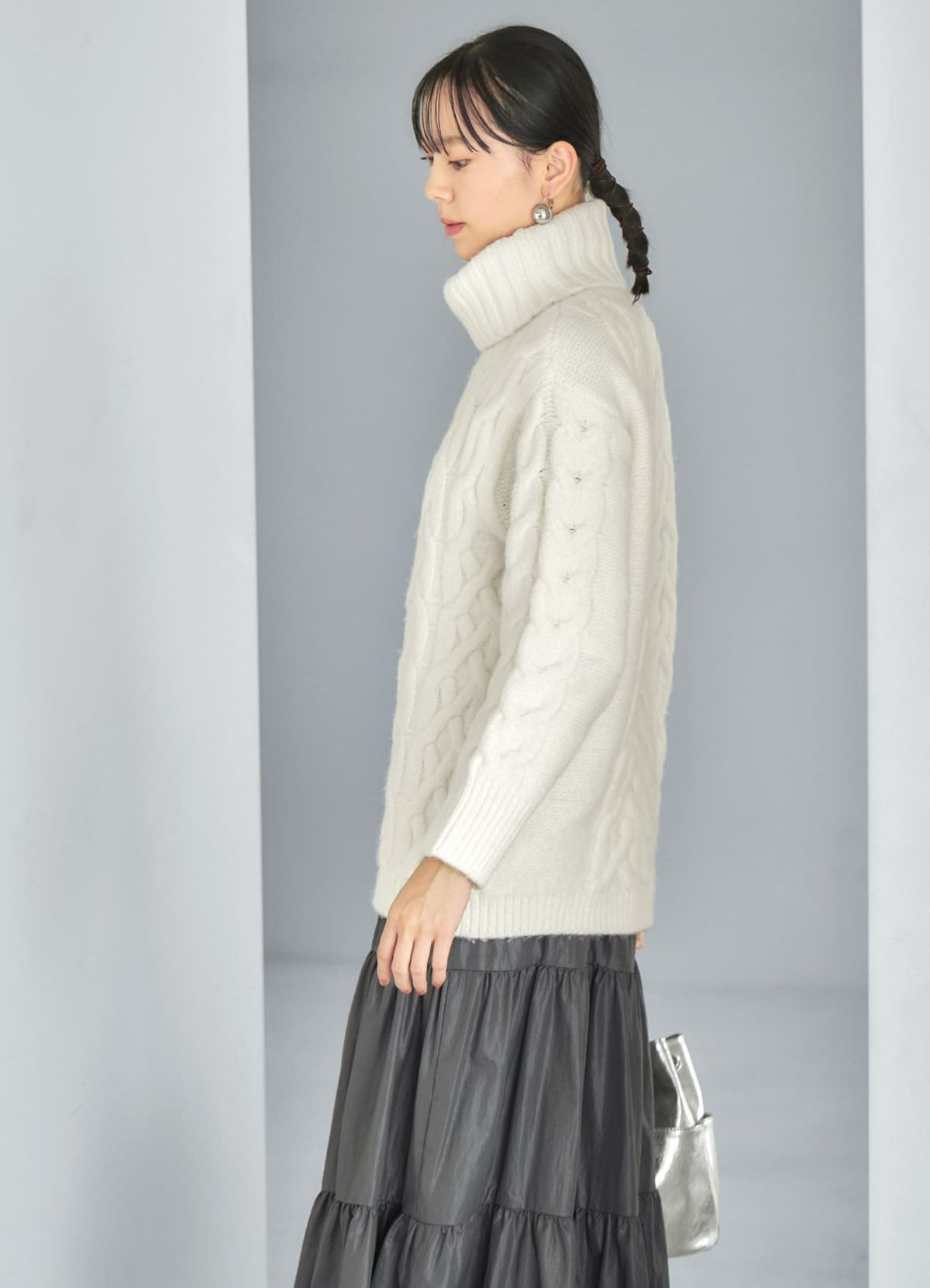 着用イメージ 168cm アイボリー