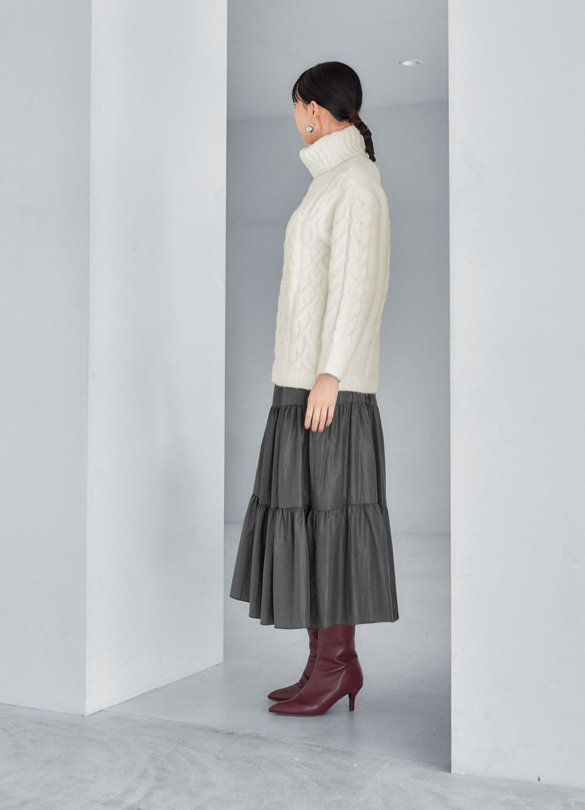 着用イメージ 168cm アイボリー