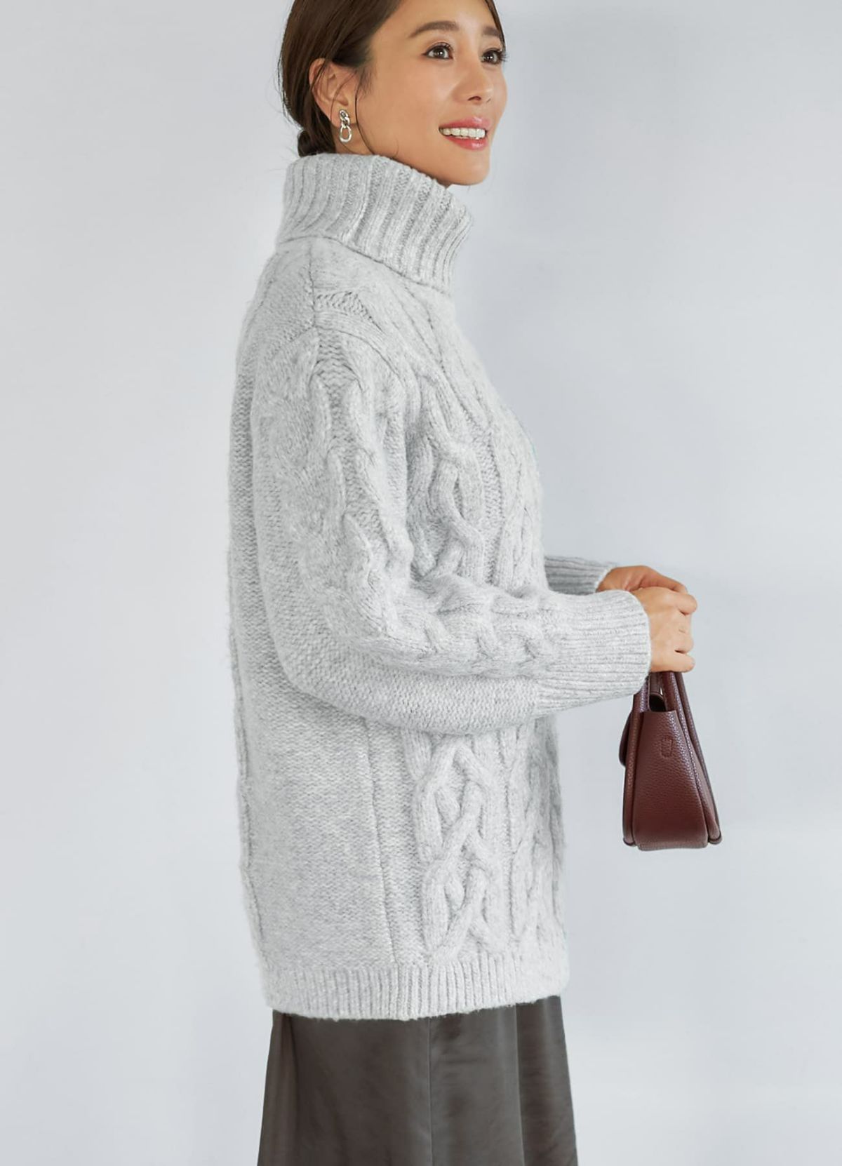 着用イメージ 166cm ライトグレー