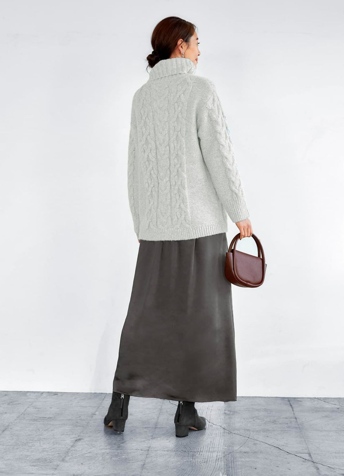 着用イメージ 166cm ライトグレー