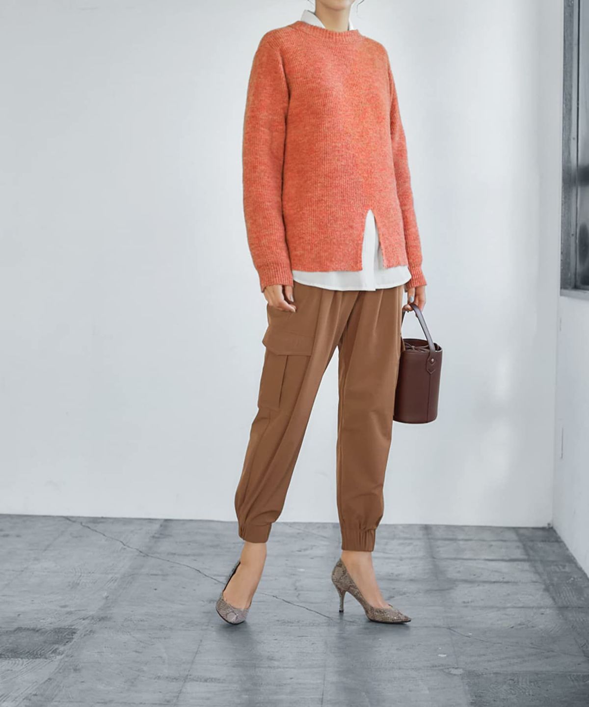 着用イメージ 166cm オレンジミックス