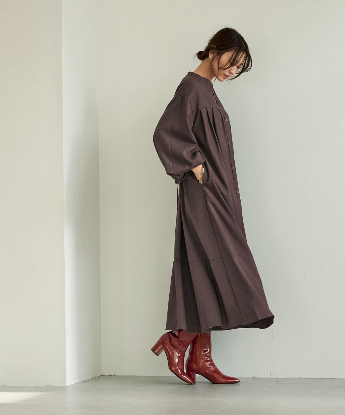 着用イメージ 166cm ブラウン 02サイズ